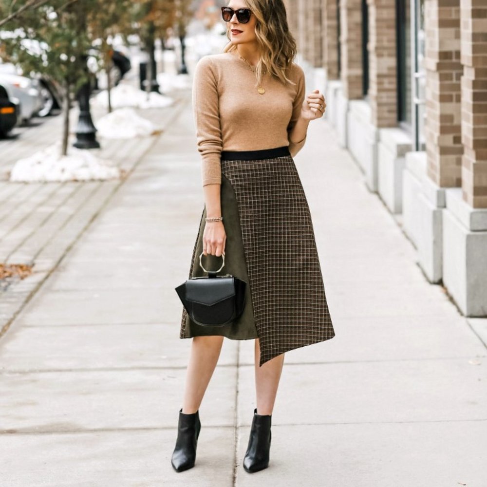 ASSYMETRICAL FAUX WRAP SKIRT - Picture 11 of 14